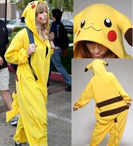 YiTao Deal Anime Pokemon Pikachu Romper Pajamas Costume Cosplay Outfit Size XL
