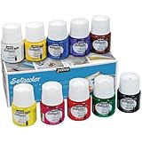 Pebeo Setacolor Opaque Fabric Paint Set, Cardboard Box of 10 Assorted 45-Milliliter Jars