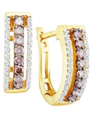 14k Yellow Gold 0.48ct Cognac Diamond Earrings