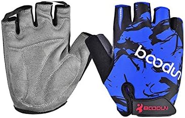 NIUEIMEE Cycling Gloves with Shock-Absorbing Foam Pad Breathable Half Finger Bicycle Riding Bike Gloves (Dark-blue, M)