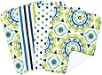 Trend Lab Waverly Solar Flair Burp Cloth Set, Blue/Green, 4 Count
