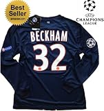 LS David Beckham #32 PSG Paris Saint Germain Home UCL Jersey Shirt (XL)