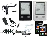 iShoppingdeals - Accessory Bundle Kit for Sony PRS 300 Digital Reader: Car Charger + Home Wall Charger + USB Data Cable + Headset + Black Soft Gel Skin + Clearwhite Soft Gel Skin + Screen Protector + Fishbone Keychain