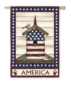 Evergreen Americana Birdhouse Garden Flag