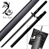 Ten Ryu Knight Black Cord Damascus Ninja Katana Sword All Hand Made