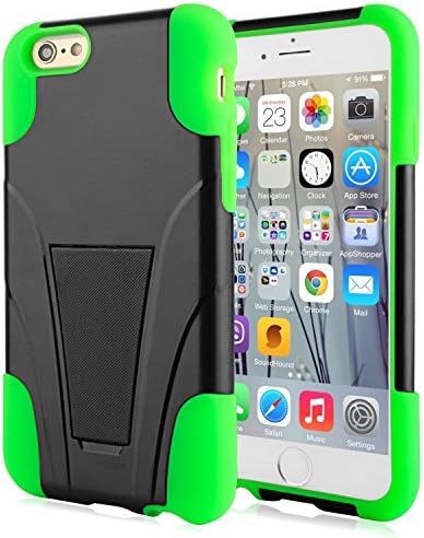 iPhone 6 Case,GOODEX® Apple iPhone 6 4.7 inch Case GREEN Slim Fit Dual Layer Defender Slim Armor Hybrid Cover with Kickstand for Apple iPhone 6 4.7 inch