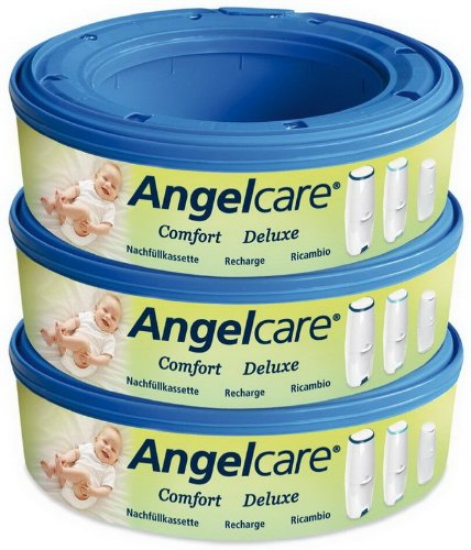 Angelcare 3 Nachfüllkassetten passend für Windeleimer Comfort und Deluxe
