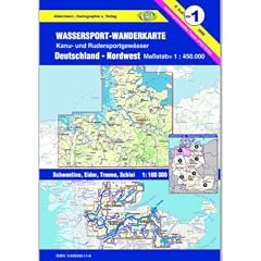 J�bermann Wassersport-Wanderkarten, Bl.1, Deutschland-Nordwest: Schwentine, Eider, Treene, Schlei 1 : 100 000. F�r Kanu- und Rudersportgew�sser: WW1