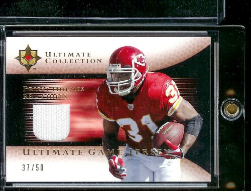 2005 Ultimate Collection Priest Holmes Game Jersey 37/50 Kansas City Chiefs Football Card - Mint Condition - Shipped In Protective Display Case