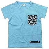 《H28年夏物》JEANS-b(ジーンズベー) 製品洗い加工済み スラブ天竺半袖botanical半袖Tシャツ 100cm/SA NO.B-360138