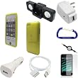 Combo Pack for the Apple iPod Touch 3G/2G MP3 Player: Yellow Rubberized Thermoplastic Polyurethane (TPU) Skin Case, Foldable Cube Speaker Dock, USB Data Sync Charging Cable, USB Car Charger, USB Wall Travel/Home Charger, 3.5mm Auxiliary Stereo Retractable Cable, Screen Protector, and Free Carabiner Key Chain