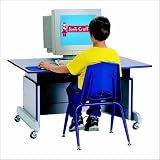 Jonti-Craft 0345JC004 Adjustable Computer Table, Purple Banding