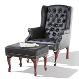 Real Leather Chesterfield High Back Chair