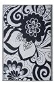 Fab Habitat 753182462721 4-Feet by 6-Feet Maui Outdoor Rug, Black and Cream