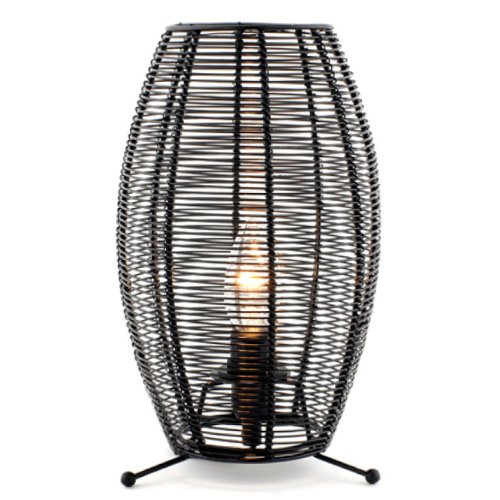 black wire floor lamp