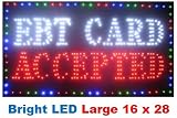 EBT Card Accepted Led Neon Business Motion Light Sign. On/off with Chain 16*28*1 Blt8056