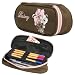 Stifte Etui BESTWAY M�ppchen BROWN FLOWER Schlamper Rolle Faulenzer BRAUN ROSA