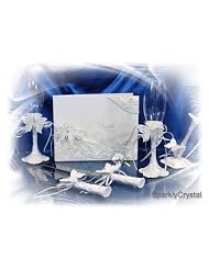 Wedding Guest Book, Toasting Glasses, Cake Knife and Pen Set W178f by 