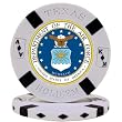 U.S. AIR FORCE Seal on White Big Slick Texas Hold'em Chip