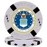 U.S. AIR FORCE Seal on White Big Slick Texas Hold'em Chip