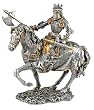 Knight with Axe on Horse - Cold Cast Resin - 4'' Height