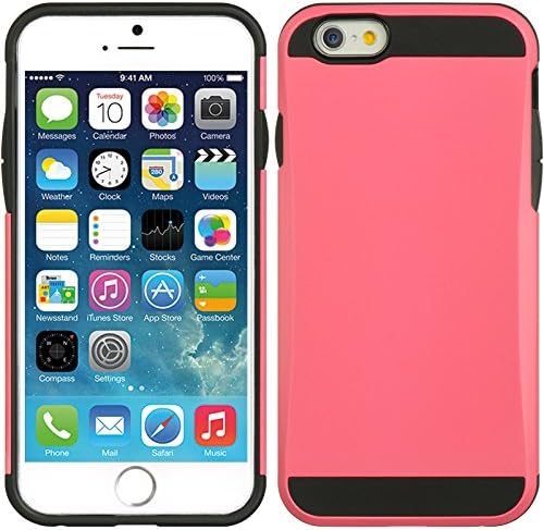 iPhone 6 (4.7 in.) Two-Layer Slim Protective iPhone 6 Case Cover for Apple iPhone 6 Screen Guard Protector, Two Touch Pen (Pink)