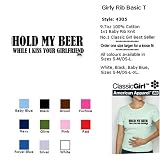 HOLD MY BEER WHILE I KISS YOUR GIRLFRIEND T-Shirt - 100% Baby Rib Jersey Combed Cotton WOMEN'S T-Shirt - Sweat Shop Free