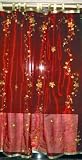 2 Organza Red EMB Sari Curtains Drapes Panel 92