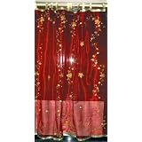 2 Organza Red EMB Sari Curtains Drapes Panel 92 Tab W.E. by 