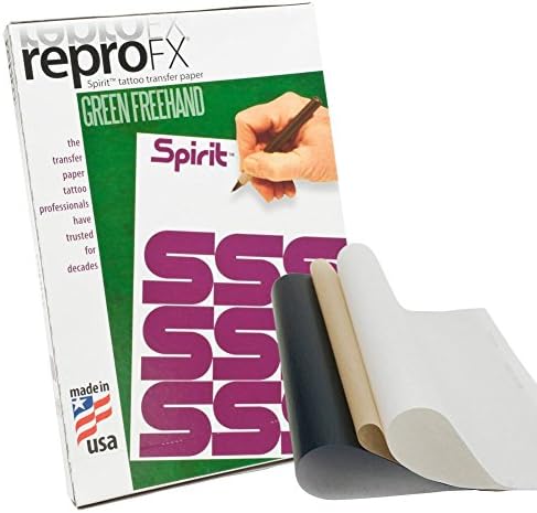 ReproFX Spirit Green Sheet Freehand Tattoo Stencil Transfer Paper 8.5" x 11" Pack of 5