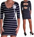 EyeCatchClothing - Body Con Stripe Above Knee Dress