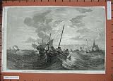 1856 Oyster Dredging Boats Ships Sea Duncan Fine Art