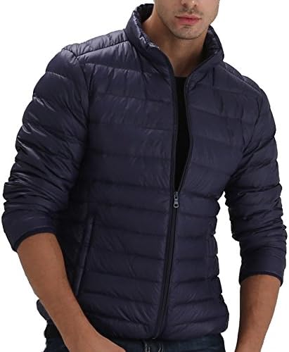 Pingora 2016 Men's Packable Utra Light Warm Down Puffer Jacket Coat (XXXL, Navy blue)