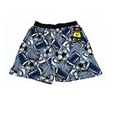 IMAGE OF BXR-20-M - BXR-20 | Gray - Blue - Black | Footballs Soccor Balls - Mens Cotton Boxer Short