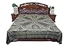Reversible Blanket India Bedding Bed Cover Pashmina Bedspread King Size