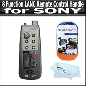 8 Function LANC Remote Control for Sony HDR-CX110,HDR-CX130,HDR-CX160,HDR-CX360V,HDR-CX560V,HDR-CX700V,HDR-HC9,HDR-PJ10,HDR-PJ30V,HDR-PJ50V,HDR-TD10,HDR-XR150,HDR-XR160,HDR-XR550V HD Handycam Camcorder ( Replaces RM-1BP RM1BP) + Free lens Cleaning Kit: Camera &amp; Photo