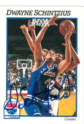 Dwayne Schintzius Autographed/Hand Signed Basketball card (Sacramento Kings) 1991 Hoops #430