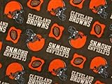 NFL Cleveland Browns Football Fleece Fabric Print By the Yard
