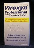 NEW Viroxyn Professional with Benzocaine Cold Sore & Fever Blister Treatment: One 3-pack (3 Single Applications)
