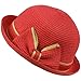 Ribbon Summer Curl Up Cloche Derby Bowler Bucket Sun Buckle Hat Cap 57cm Fuchsia
