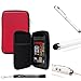 Red Durable Hard Nylon Protective Portfolio Slim Cover Case with Mesh Pocket For The Tegra 3 packed ASUS Eee Pad MeMO Android 7″ Tablet + Includes a Professor Pen 3 in 1 Red Laser Pointer / LED White Light / Stylus / White Pen + Ships with a eBigValue TM Determination Hand Strap Key Chain. 370T