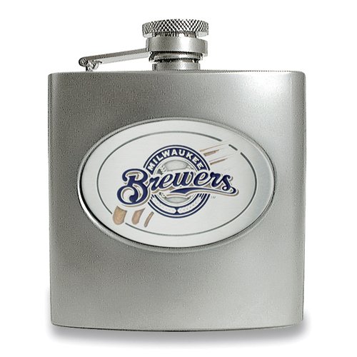 Milwaukee Brewers Stainless Steel Hip Flask