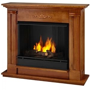 Real Flame Petite Cathedral Ventless Gel Fireplace - #3800 in Oak (Oak) (33