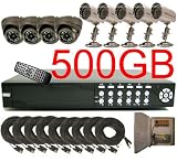 USA Security Store -- CCTV 9 Channels Security Surveillance DVR Digital Video Recorder System Built-in 500GB HDD with 5 X Sharp CCD Day/Night Vision Bullet Color Cameras, 4 x Sharp CCD Day /Night Indoor Dome Cameras, Included 9x65FT video cables and Power disdributor box KIT. Supports Network Remote Viewing Over Internet, Windows IE.