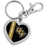 UCF Knights Silvertone Heart Keychain