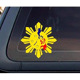 Philippine Flag Sun Star Island Car Decal / Stickers