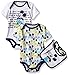 Disney Baby Mickey Mouse 2 Pack Bodysuit with Bib, Multi/White, 6/9 Months