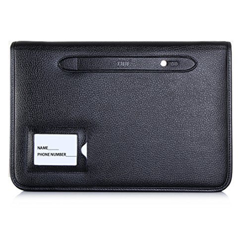 [Corner Protection] FYY ASUS Transformer Book T200TA Case, Premium Fully-Armed Portfolio Leather Case for ASUS Transformer Book T200TA Black