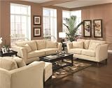 Park Place Collection Sofa in Cream Color Velvet Finish
