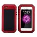 iPhone 6S Case, iPhone 6 Case, Joopapa Shockproof Dustproof Waterproof Aluminum Alloy Metal Gorilla Glass Cover Case For Apple iPhone 6S/6 4.7 inch (Red)